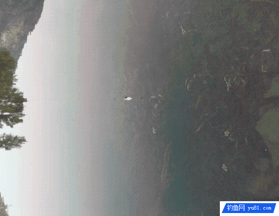 大雨过后护城河里钓起粉色小鱼, 力量很大拉坏鱼竿